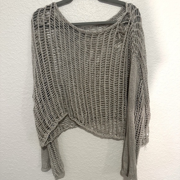 Shein Gray Open Knit See-Through Sweater – Size XL - Picture 5 of 5